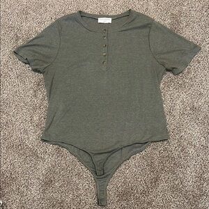 Olive Green Short Sleeve Bodysuit